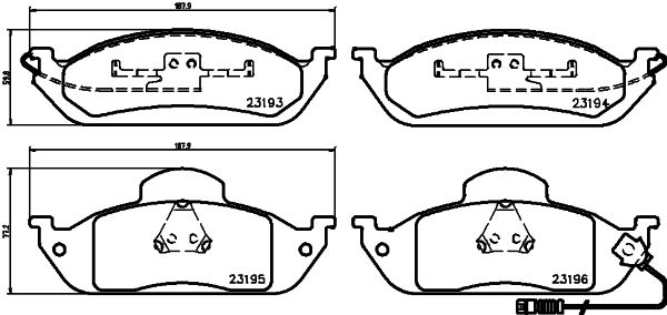 Mercedes ML Serisi W163 Fren Balatası Arka | HELLA 8DB 355 008-661