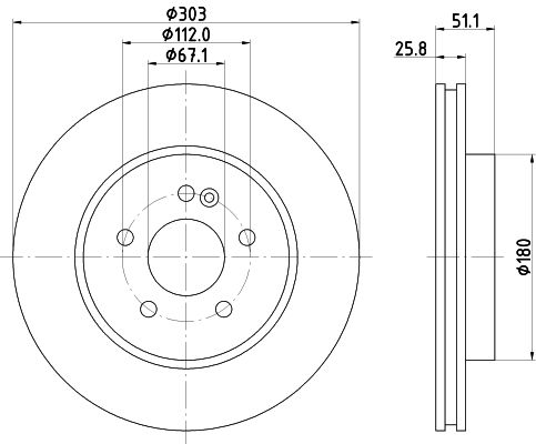 Mercedes ML Serisi W163 Fren Diski Havalı Ön | HELLA 8DD 355 129-751
