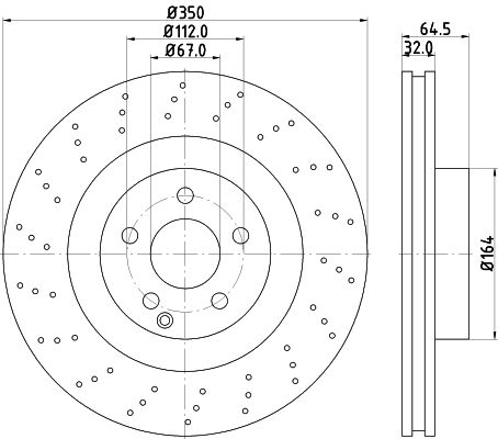 Mercedes S Serisi W221 Fren Diski Havalı Ön | HELLA 8DD 355 115-401