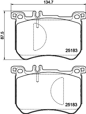 Mercedes S Serisi W222 Fren Balatası Arka | HELLA 8DB 355 020-491