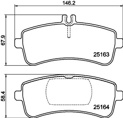 Mercedes C Serisi W205 Fren Balatası Arka | HELLA 8DB 355 025-241
