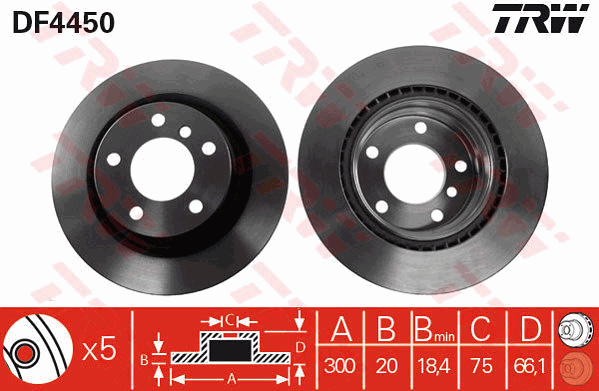 BMW 3 Serisi E90 316i N43 Arka Fren Diski | TRW DF4450