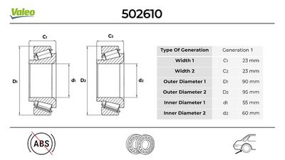 Mercedes Sprinter W906 Arka Teker Rulmanı Seti | VALEO 502610