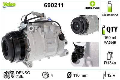 BMW 5 Serisi F07 N63 Klima Kompresörü | VALEO 690211