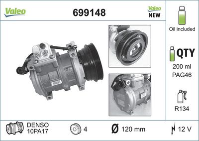 BMW 5 Serisi E34 M51 Klima Kompresörü | VALEO 699148