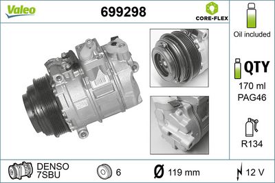 Mercedes C Serisi W202 M113 Klima Kompresörü | VALEO 699298