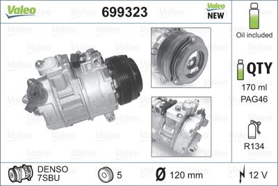 BMW 3 Serisi E46 M52 Klima Kompresörü | VALEO 699323