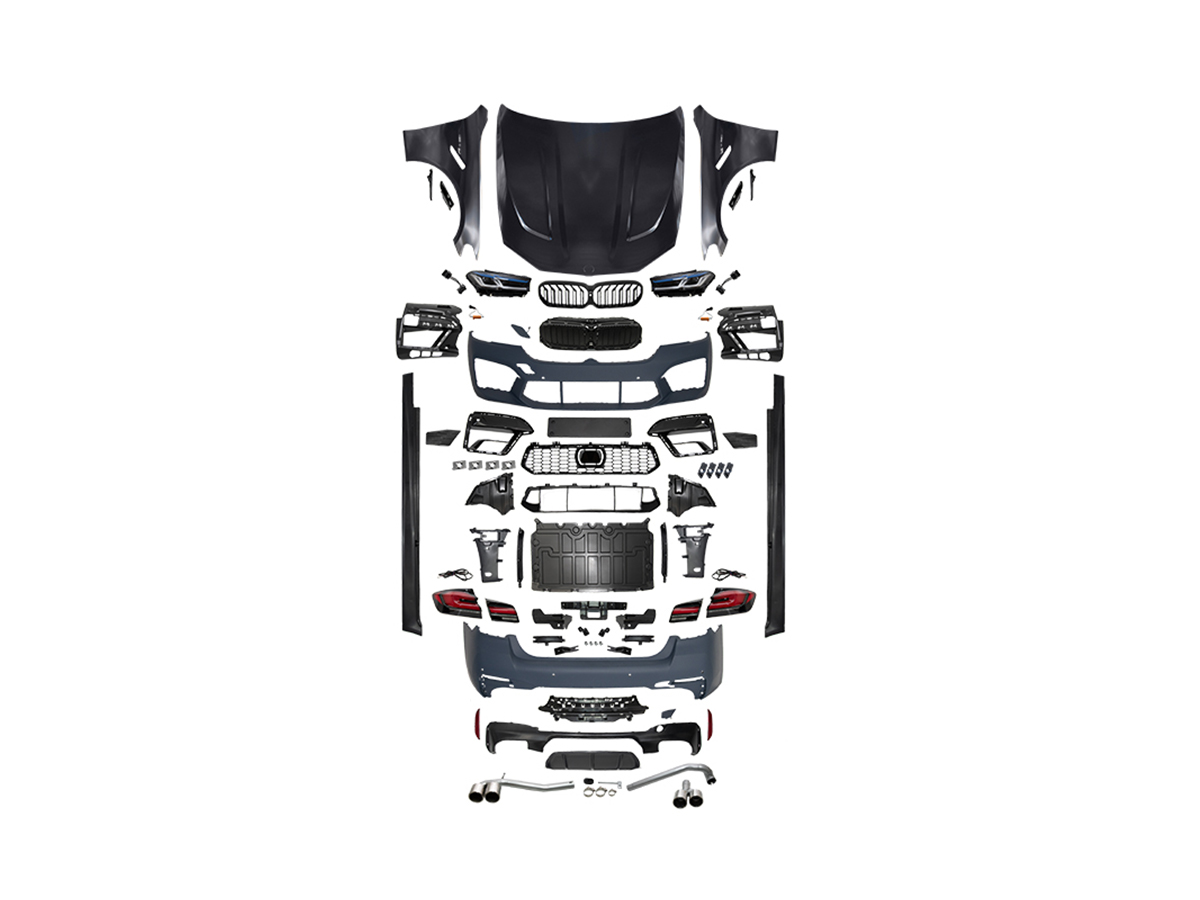 BMW 5 Serisi F10 2009-2016 Komple Gövde Kiti [DONUSUM => G30-LCI] Dörtlü Egzoz Çıkışlı Egzoz Uçlu, Marşpiyelli, Panjururlu, Kaput/Çamurluk, Far/Stop | WENDER BA0102212