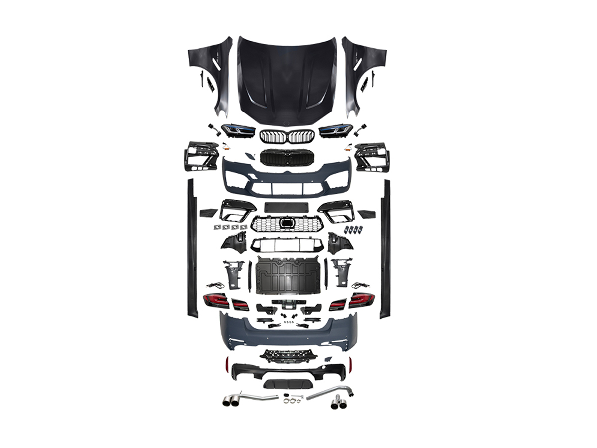 BMW 5 Serisi F10 2009-2016 Komple Gövde Kiti [DONUSUM => G30-LCI] Dörtlü Egzoz Çıkışlı Egzoz Uçlu, Marşpiyelli, Panjururlu, Kaput/Çamurluk, Far/Stop | WENDER BA0102213