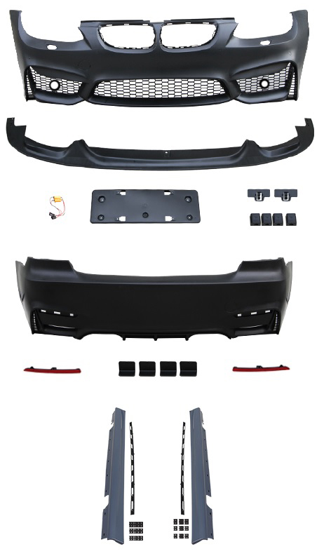 BMW 3 Serisi E92 2005-2013 Gövde Kiti Far Yıkamalı, Dörtlü Egzoz Çıkışlı Egzoz Çıkışlı, Marşpiyelli, Ön Lip | WENDER BA0922113