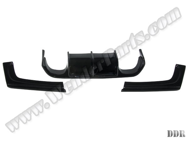 BMW 3 Serisi F30 2012-2018 Tampon Difüzörü Arka: Çift Egzoz Çıkışlı (Tek+Tek) Ortadan Egzoz Çıkışlı Piyano Siyah (OEM/Plastik) | WENDER BA2350697VRS