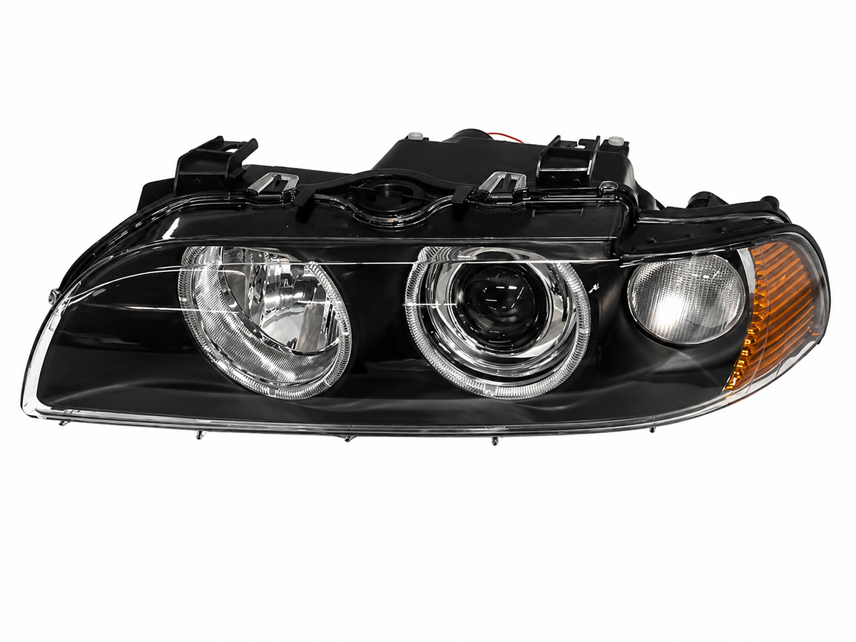 BMW 5 Serisi E39 1996-2003 Komple Far Sol (Siyah) Sarı Sinyal -HELLA-TYPE- 2001-03 | WENDER BA63126900197
