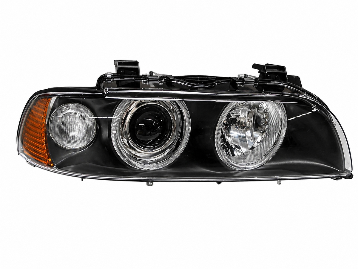 BMW 5 Serisi E39 1996-2003 Komple Far Sağ (Siyah) Sarı Sinyal -HELLA-TYPE- 2001-03 | WENDER BA63126900198