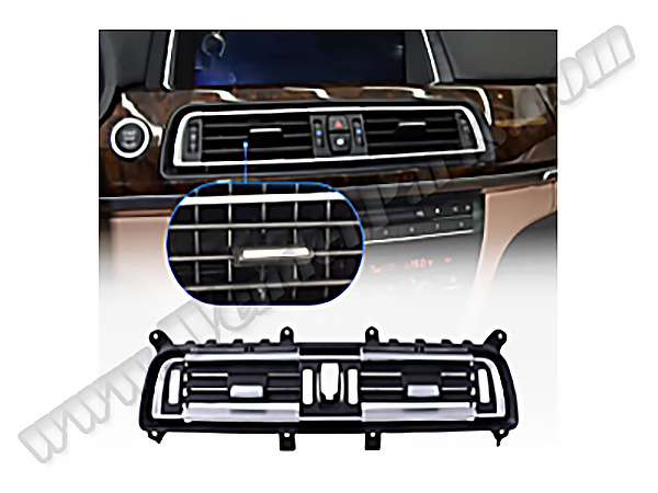 BMW 7 Serisi F01 LCI Klima/Kalorifer Izgarası Ön Orta Nikelajlı Siyah | WENDER BA64229112151