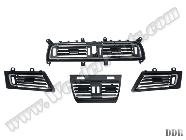 BMW 7 Serisi F01 LCI Klima/Kalorifer Izgarası Set:4ad Ön/Arka Nikelajlı Siyah | WENDER BA64229115859S4