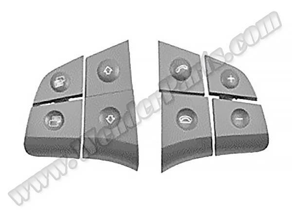 Mercedes GL X164 Direksiyon Tuş Takımı Set:8ad Gri | WENDER MA1648209710S2