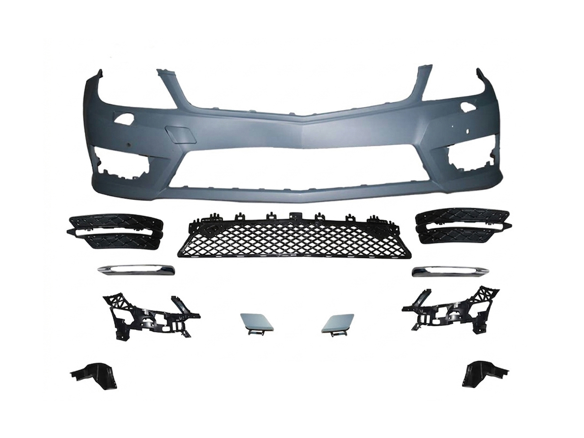 Mercedes C Serisi W204 2007-2013 Komple Tampon Ön, Far Yıkamalı, Park Sensörlü | WENDER MA2048808347S1