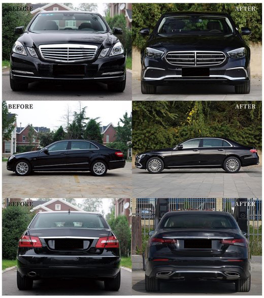 Mercedes E Serisi W212 2009-2016 Komple Gövde Kiti [2009-12 DONUSUM => W213] Park Sensörlü: Ön ve Arka, Çift Egzoz Çıkışlı (Tek+Tek) Egzoz Uçlu, Panjururlu, Kaput/Çamurluk/Bagaj Kap., Far/Stop | WENDER MA2122206