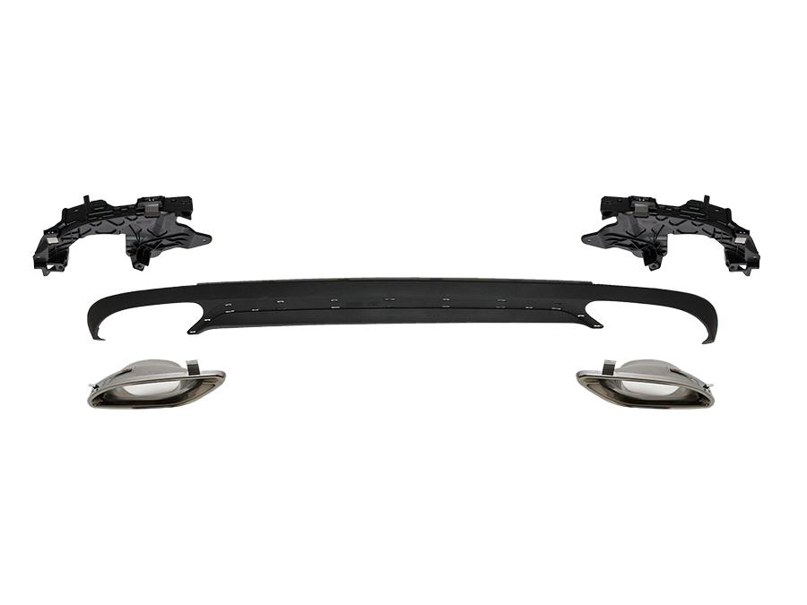 Mercedes E Serisi W212 2009-2016 Tampon Difüzör Seti Arka; Çift Egzoz Çıkışlı (Tek+Tek) Egzoz Uçlu | WENDER MA2128858725S1